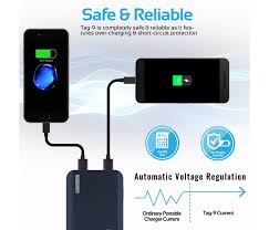 Promate Tag 9 9000 Mah Portable Charger Power Bank With Dual Usb Port 4 2a Output Blue