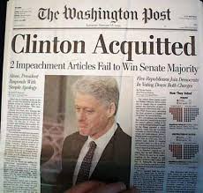On this day in history Feb 12 1999 - U.S.A. Bill Clinton 1999 : The  five-week period during which Bill Clinton was being tried had ended on  this day. The Senate voted
