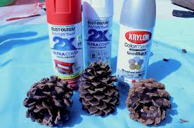 Need some quick christmas decor? Diy Painted Pine Cones Two Sisters