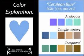 The first recorded use of cerulean as a colour name in english was in 1590. Eva Maria Keiser Designs Explore Color Cerulean Blue Blue Color Schemes Cerulean Blue Color Meanings