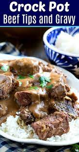 Crock Pot Beef Tips With Gravy Recipe Crock Pot Beef Tips Crockpot Beef Beef Tips