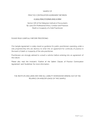 Updated on monday 08th march 2021. Sample Of Practice Continuation Agreement Between A Sole Practitioner And A Firm