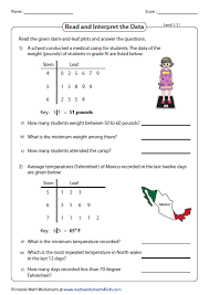 Stem And Leaf Plot Worksheets