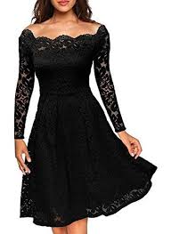 Missmay Women S Vintage Floral Lace Long Sleeve Boat Neck Cocktail Formal Swing Dress With Images Lace White Dress Party Dress Long Sleeve Lace Party Dresses