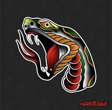 American Traditional Snake Head Traditional Tattoo Old School Old School Tattoo Designs Etsy Art Prints