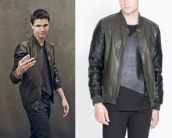 Robbie Amell Wears A Zara Faux Leather Jacket With Knitted Collar In The Color Green In The Tomorrow People S Leather Jacket Faux Leather Jackets Bomber Jacket