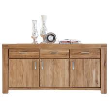 3 türen, 6 schubkästen, teilmassiv, 2 türen mit glaseinsatz, schubkasten auf metallauszügen bei otto Sideboard Florenz Wildeiche Massiv Geolt