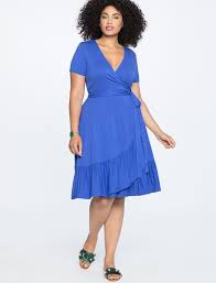 Ruffle Hem Wrap Dress Women S Plus Size Dresses Eloquii Wrap Dress Plus Size Dresses Dresses