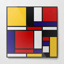 At the movement's time, the de stijl designers strongly advocated pure abstraction and universality, with a reduction to only the essential forms and colors. Mondrian De Stijl Art Movement Metal Art Print By Saadana Large Metal Art Prints Mondrian Art Movement