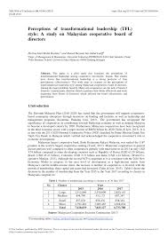 Melalui portal ini anda dapat mengajukan kredit usaha rakyat dengan tetap menjaga jarak tanpa perlu datang ke kantor bri. Pdf Perceptions Of Transformational Leadership Tfl Style A Study On Malaysian Cooperative Board Of Directors