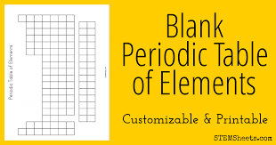 Blank Periodic Table Of Elements Stem Sheets