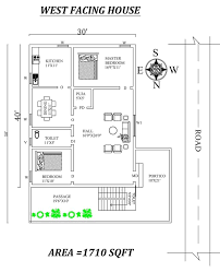 Autocad Drawing File Shows 30 X50 Marvelous 2bhk West Facing House Plan As Per Vastu Shastra The Total In 2021 West Facing House Little House Plans 30x50 House Plans