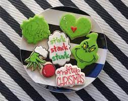 Grinch decorated cookies