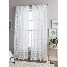 Better Homes And Gardens Dot Rod Pocket Curtain Walmart Com Curtains Rod Pocket Curtains White Sheer Curtains