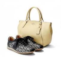 (2) Women's Size 9M COACH Noell’s Canvas Leather Signature Print  Sneakers/Purse Crossbody style. The Coach purse is missing Zipper grip. ALL  SOLD AS I