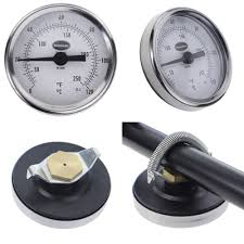 Clip on pipe thermometer with bezel & temperature range 0 to ...