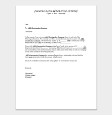 To whom it may concern Bank Reference Letter Template Format Samples
