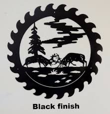 Using your blade in your silhouette. Elk Wildlife Metal Saw Blade Wall Art Silhouette Animal Saw Blade Design Horsefly Metal Works Llc
