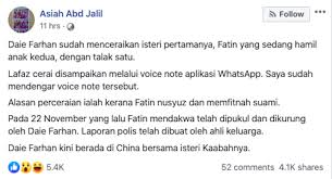 Maybe you would like to learn more about one of these? Tengah Sarat Hamil Peguam Dedah Da I Farhan Pukul Cerai Isteri Pertama