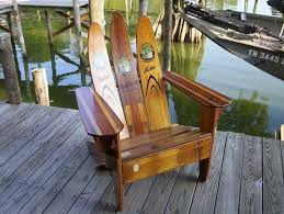 The Buster Vintage Water Ski Adirondack Chair Pictured Above Is Constructed Of Beautiful Wooden Cypress Garden Water Skis B Lake Decor Ski Decor House Boat