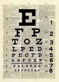 Snellen Eye Chart Dictionary Art Print No 300 Altered