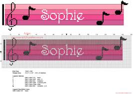 Cross stitch patterns for the whole family designed by connie barwick. Sophie Cross Stitch Baby Female Names With Pink Musical Notes Free Cross Stitch Patterns Simple Unique Alphabets Baby
