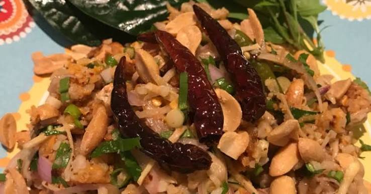 Fermented Pork and Mushroom Salad