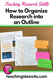 How To Organize A Research Paper Outline Teaching Resources And Lesson Plans Teaching Ideas 4u By Amy Mezni Research Paper Research Outline Research Paper Outline