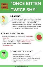 Örneğin, i did some studying this afternoon demek yerine i. Once Bitten Twice Shy Meaning What Does This Interesting Idiom Mean English Study Online Idioms English Study Learn English Vocabulary