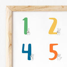 sign language numbers poster 1 10 boy modern baby sign language number chart