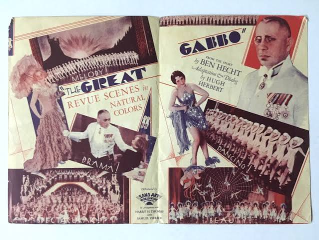 1929 Hollywood Movie Herald THE GREAT GABBO. Erich von Stroheim, Betty  Compson