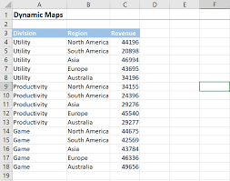 simple excel dynamic map chart with drop down