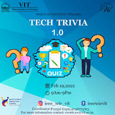 Challenge yourself with howstuffworks trivia and quizzes! Ieee Women In Engineering Vit University Chapter Name Ieee Wie Vit Event Name Tech Trivia 1 0 Date 19th February 2021 Time 9am 9pm Event Details Ieee Wie Vit Brings To You Tech Trivia 1 0