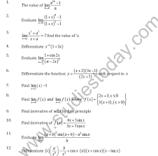 Using the verb to be. Cbse Class 11 Limits And Derivative Worksheet E