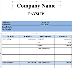 Payslip Template Format In Excel And Word Microsoft Excel Excel Templates Payroll Template