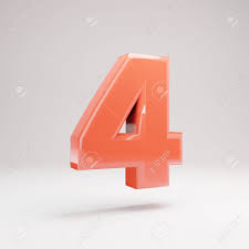 Riou / getty images writers spend years rearranging 26 letters of the alphabet, novelist richard pri. Number 4 Isolated On White 3d Rendered Glossy Living Coral Alphabet Type For Poster Banner Advertisement Decoration Stock Photo Picture And Royalty Free Image Image 128765185