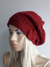 LOVELY HAT, handgestrickte Mütze, handgestrickte Beanie, Blumenmütze,  Slouchy-Mütze, Chunky-Mütze, Slouchy-Mütze, Blumenmütze, kundenspezifische  Bestellung