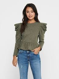 Manches Bouffantes Top A Manches Longues Only