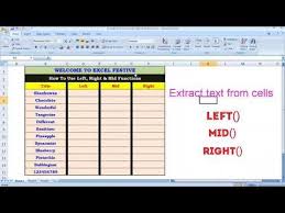 In Excel How To Use Left Right Mid Function Youtube In 2020 Excel Text Being Used