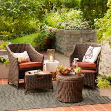 Belvedere 5pc All Weather Wicker Patio Chat Set Orange Threshold Patio Set Patio Furniture Sets Wicker Patio Furniture