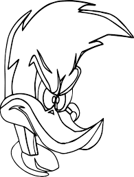 Nice Woody Woodpecker Angry Face Coloring Page Angry Face Woody Woodpecker Woodpecker Art