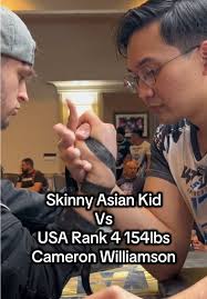 Arm Wrestling Showdown: Skinny Asian Kid vs USA's Cameron Williamson