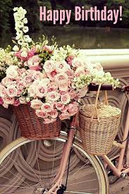 Happy Birthday Bike Basket Fruhlingsgarten Geburtstag Blumen Blumen Blumenstrauss