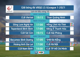 Tin bóng đá việt nam mới nhất, đtqg, u19, u23 được cập nhật hàng ngày. Lá»‹ch Thi Ä'áº¥u Va Trá»±c Tiáº¿p Vong 10 V League 2021 Tam Ä'iá»ƒm Hagl Clb Ha Ná»™i Vtv Vn