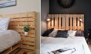 Cette tête de lit rustique en bois a construit dans l'éclairage qui est parfait pour la lecture la nuit. Tete De Lit En Palettes 30 Idees Et Realisations A Faire Soi Meme