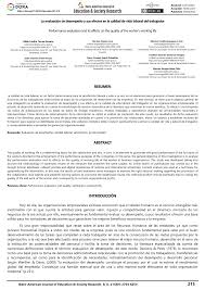 PDF) La evaluación de desempeño y sus efectos en la calidad de vida laboral  del trabajador