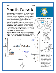 In 1889 south dakota became the 39th state (together with north dakota), and pierre was named its temporary capital, in 1904 the city became the history: South Dakota Introductory Geography Worksheet Teaching Resources
