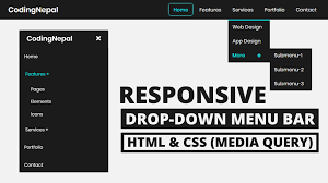 As You Can See In The Image This Is A Responsive Dropdown Menu Bar Using Only Html Css This Dropdown Menu Bar Is Fully R Html Css Css Tutorial Learning