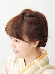 ミディアム浴衣 編み込み風ツイストでまとめ髪 浴衣 ヘアアレンジ ヘアアレンジ ヘア