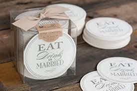 Bulk Wedding Coaster Boxed Set Eat Drink Be Married Letterpress Paper Event Shower Favor Gift Bar Accessory Wedding Coasters Wedding Favor Bags Paper Coaster